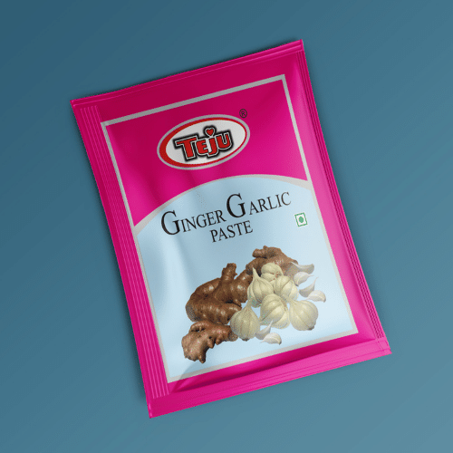 Ginger garlic paste sachet shown as a flat flexible pack.