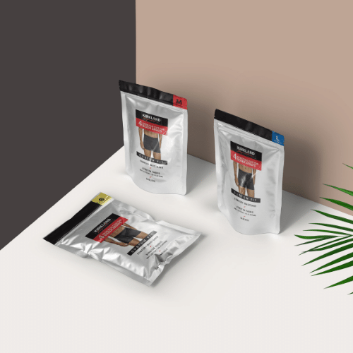 Fitness product flexible pouches shown as a product set.