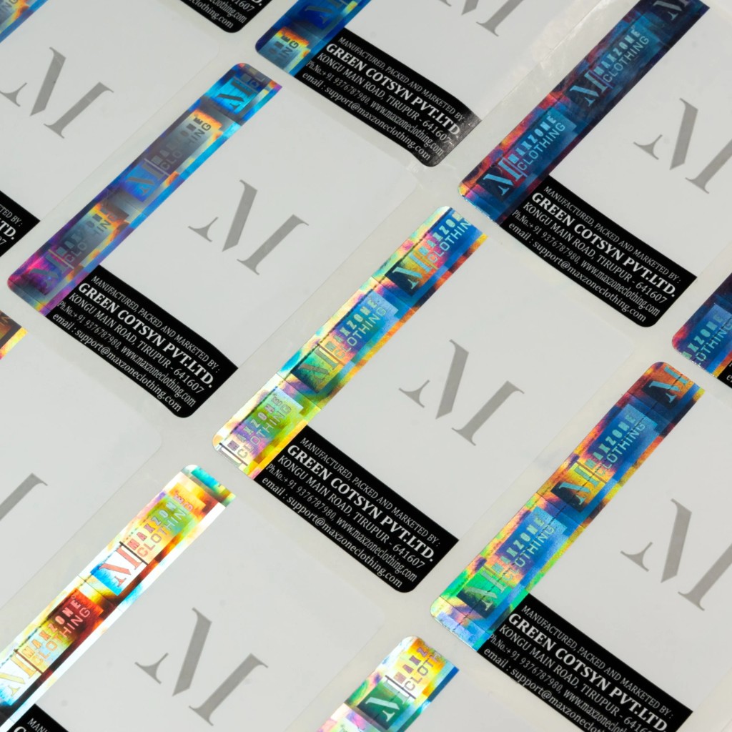 Holographic Paper Labels sample.