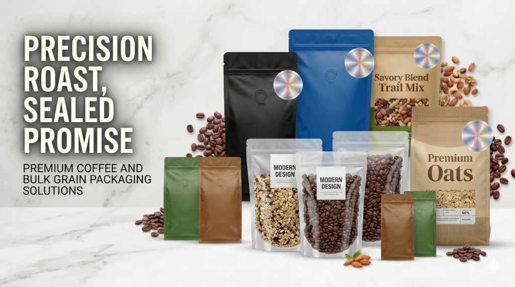 Precision roast sealed promise pouch showcase